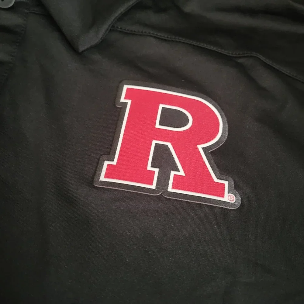 Rutgers Scarlet Knights Adidas Tech Polo Football Coach Shirt Black GE1748 XL 2X - Picture 4 of 8
